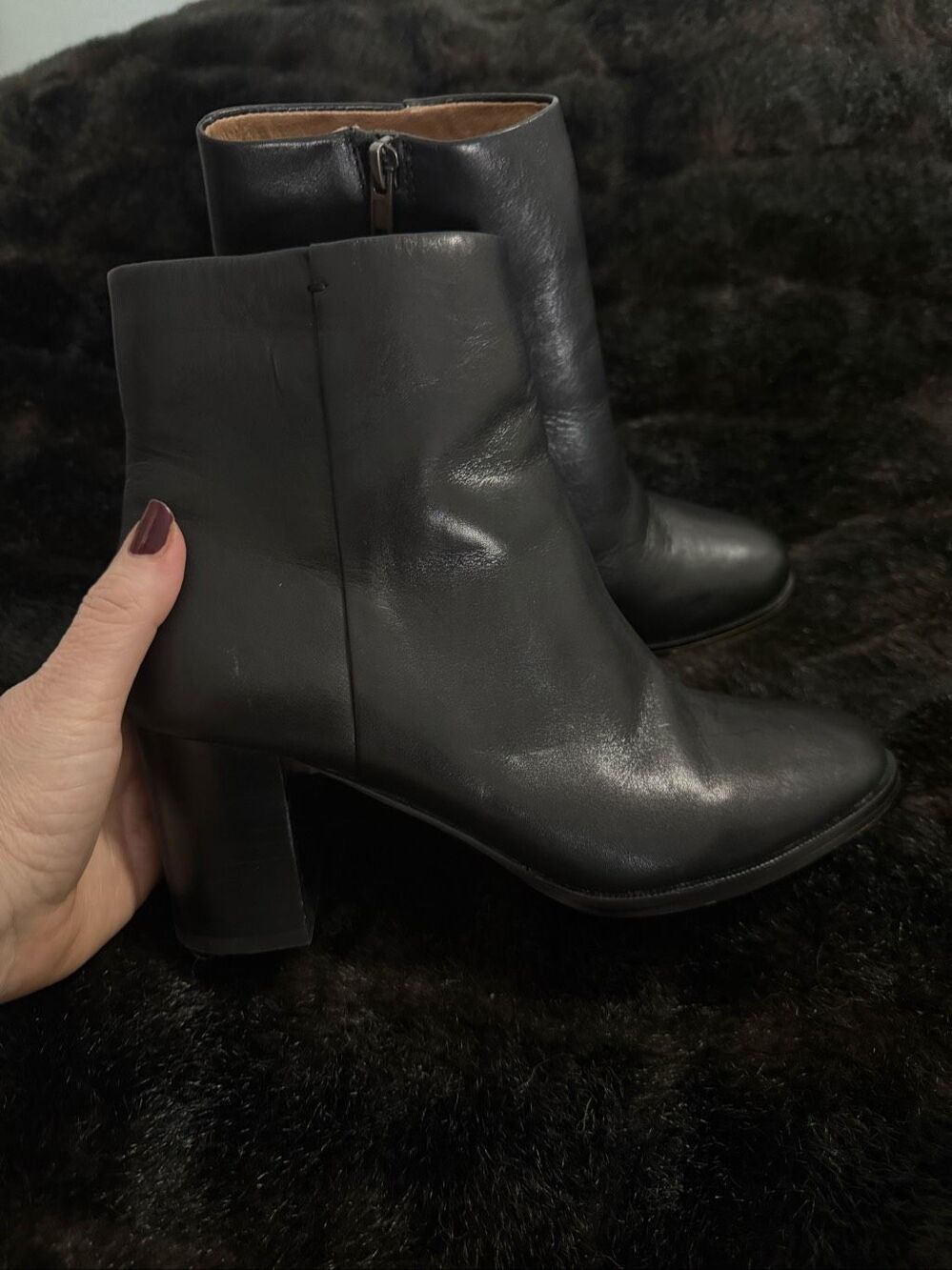 Madewell The Mira Side-Seam Women's 8 Ankle Boot in Black Leather -